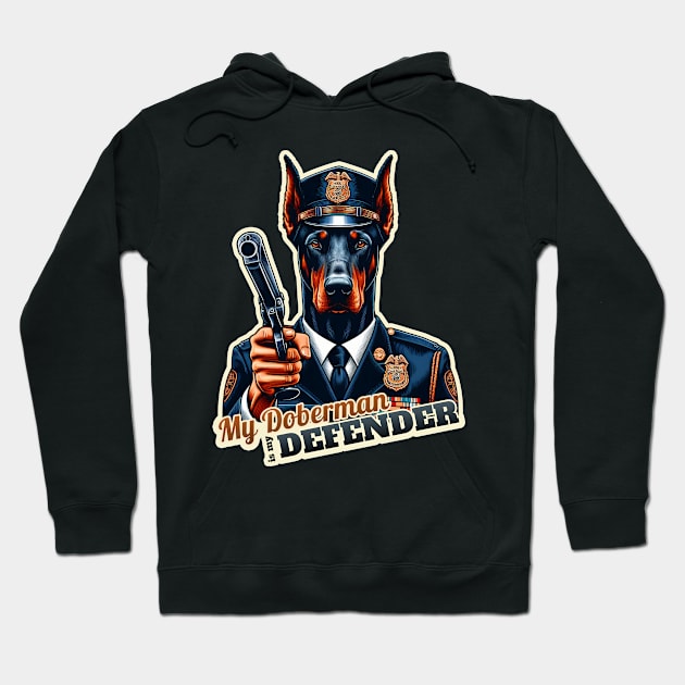 Doberman Police Hoodie by k9-tee